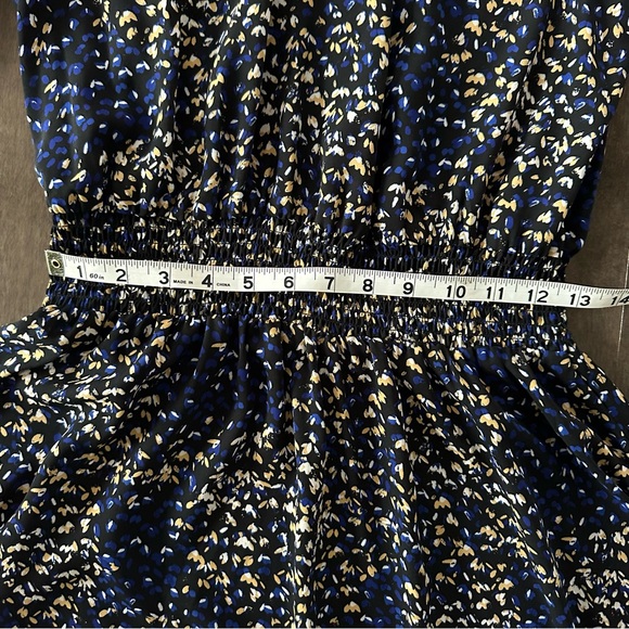 Nanette Lepore High‎ Low Smocked Dress Blue Black Size 10 - Picture 6 of 11